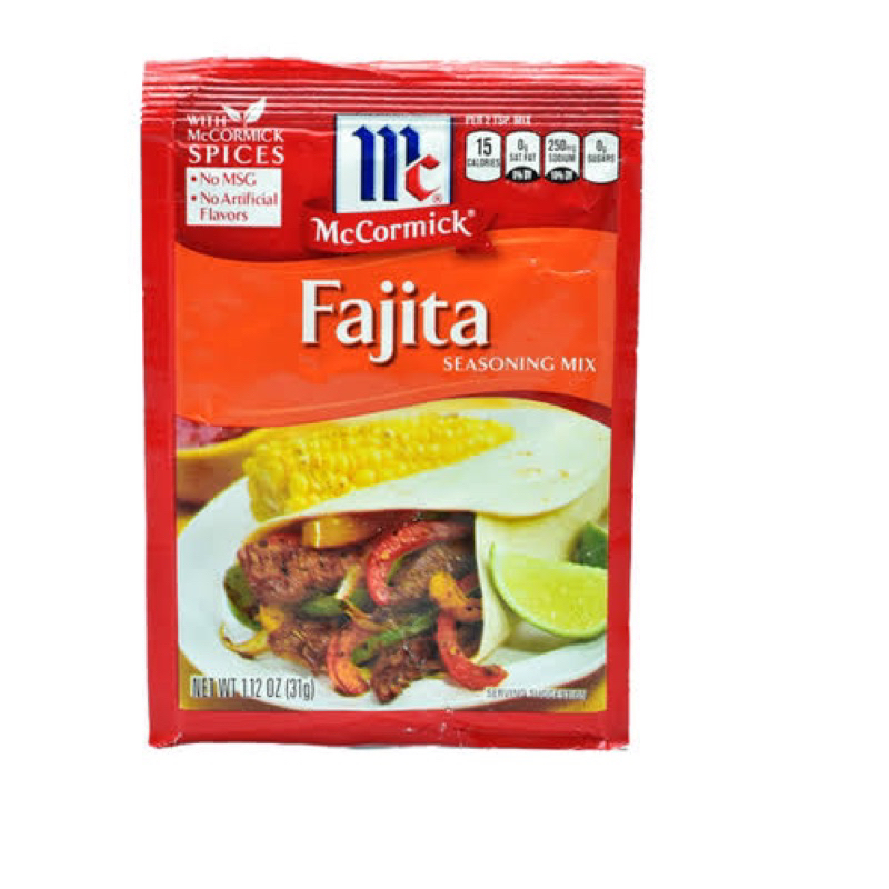 Mccormick Fajitas seasoning mix 31g. แม็คคอร์มิค ผงฟาจิตา นำเข้า