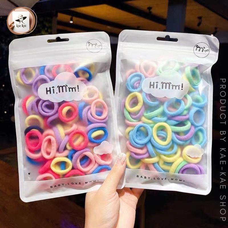 พร้อมส่ง ชุด50ชิ้น ยางมัดผมวงเล็ก ยืดหยุ่นสูง มัดง่าย ไม่กินเส้นผม