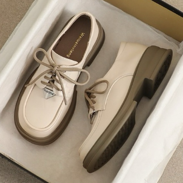 Size 35-43 รองเท้าคัทชูหุ้มส้นผู้หญิงแต่งเชือกทรงผ้าใบ มีถึงไซส์ใหญ่ งานตรงปกส้นสูง 3.5cm