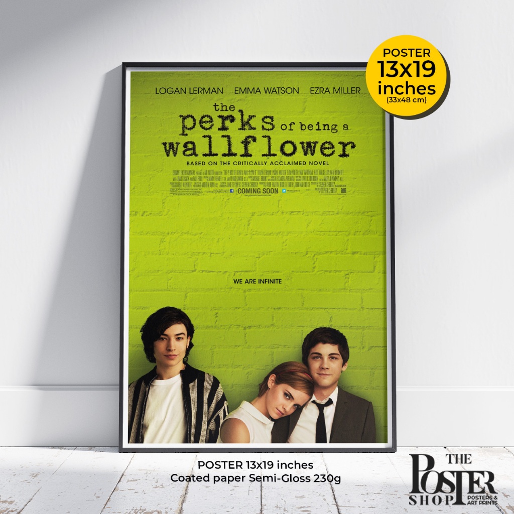 The Perks of Being a Wallflower Poster ภาพยนต์ที่ดัดแปลงมาจากนิยายชื่อเดียวกัน Logan Lerman, Emma Wa
