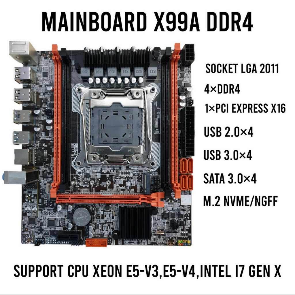 MAINBOARD (เมนบอร์ด) ATERMITER LGA2011-3 X99 / X99A DDR4 Support CPU Xeon E5 และ Intel I7 GenX