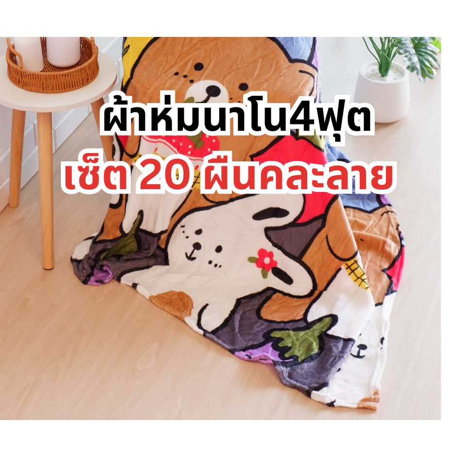 [เซ็ต20ผืน]ผ้าห่มนาโน 4 ฟุตลายการ์ตูนคละลาย ราคาส่งจากโรงงาน