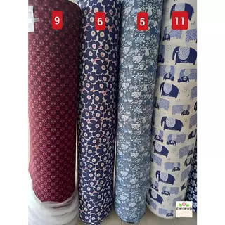 ผ้าฝ้ายญี่ปุ่นพิมพ์ลาย หน้ากว้าง 44-45 นิ้ว ราคาหลาละ 50-55 บาท
