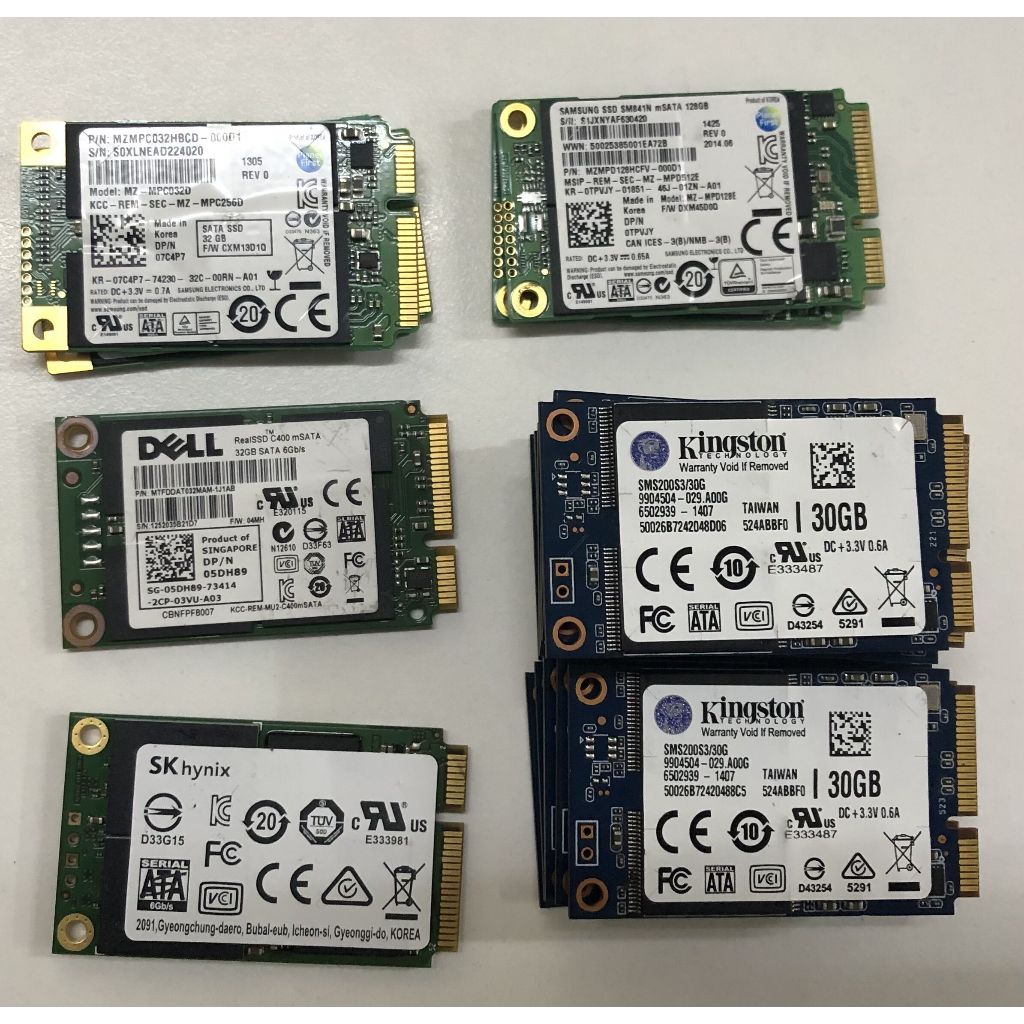 Msata Kingston Samsung Micron Sk Hynix 30GB 32GB 128GB 240GB 256GB Ssd Sata Pass การทดสอบการรู้หนังส