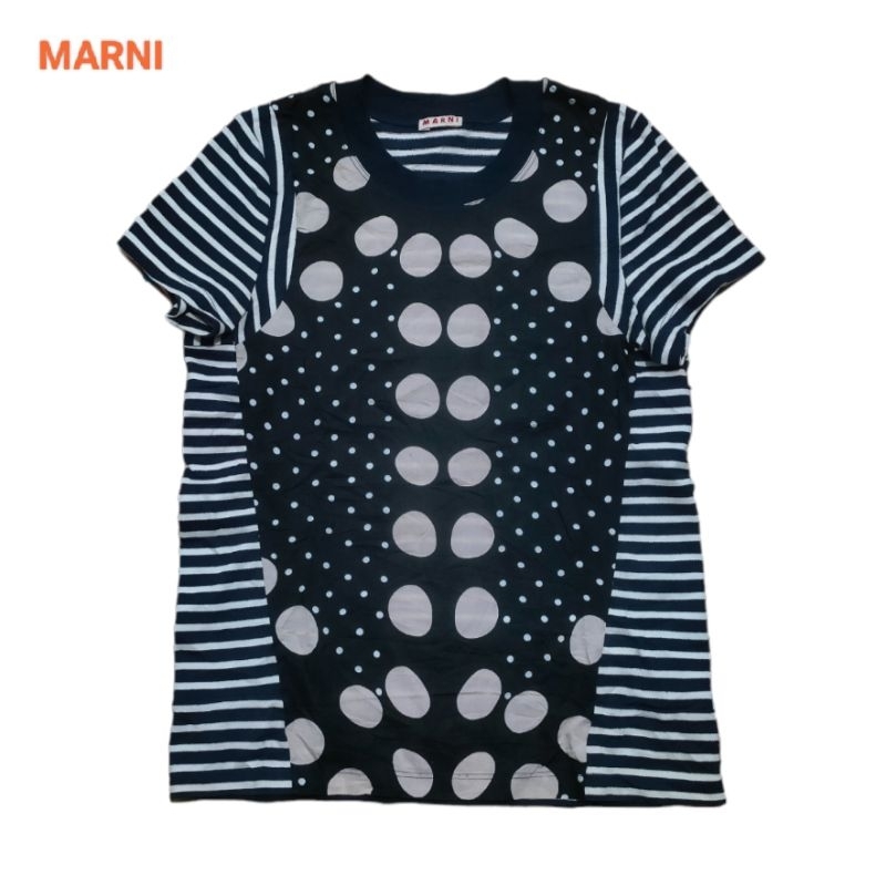 เสื้อ MARNI  Sleeveless Polka Dot And Stripe Top