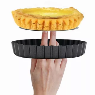 ถาดอบพาย แบบถอดก้น ขอบหยัก Non- Stick สีดำ มีให้เลือกซื้อ 3 ขนาด! อุปกรณ์เบเกอรี่