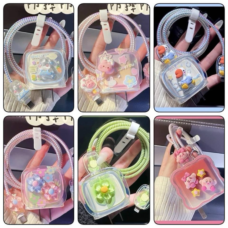 💥ชุดถนอมสายชาร์จ 20W ใช้สำหรับ ไ อโฟน i12promax i13pro i13promax  i14 i14pro i14promax การ์ตูนน่ารัก