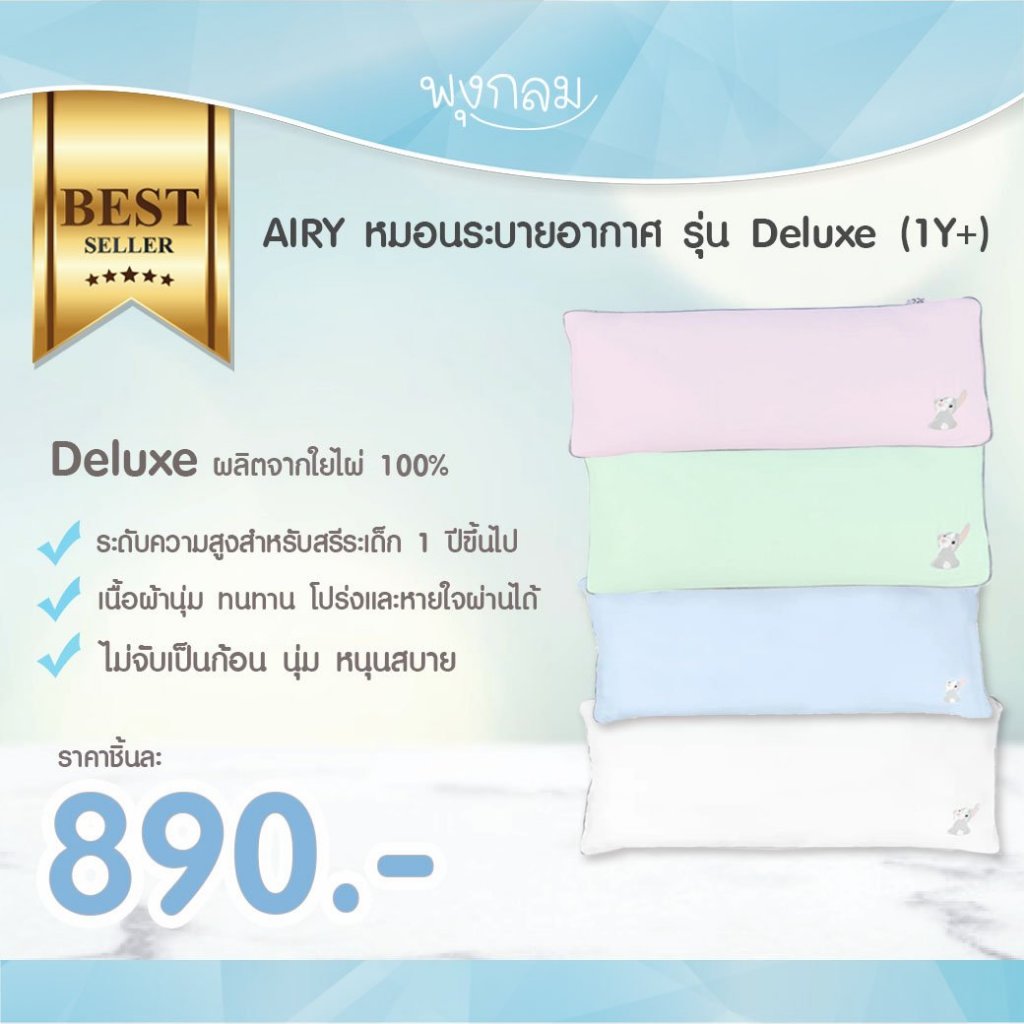 AIRY หมอนระบายอากาศ รุ่น Deluxe (1y+)