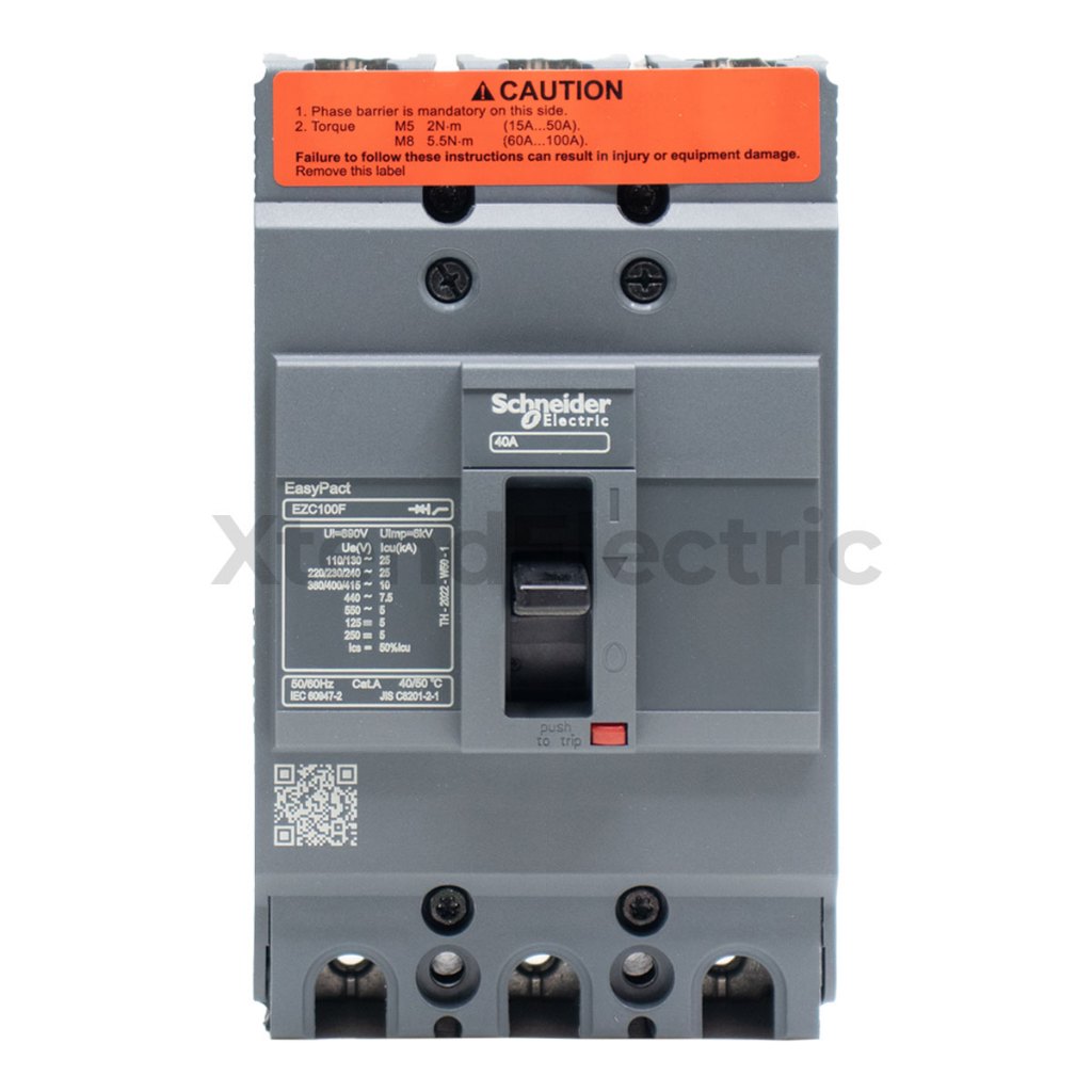 เบรกเกอร์ 40 แอมป์ 3 โพล 10kA EasyPact SCHNEIDER EZC100F3040