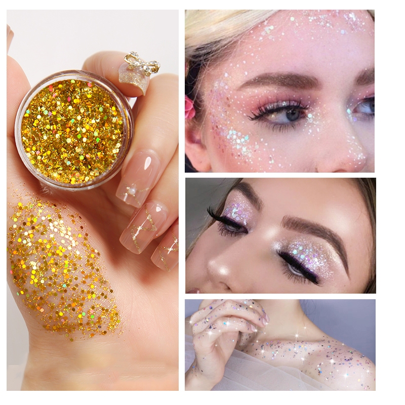💖สินค้าพร้อมส่งในไทย กลิตเตอร์เจลกากเพชรติดหน้า ใช้แต่งหน้า แต่งผิวทั้วตัว แนวแฟนซี - รูปที่ 3