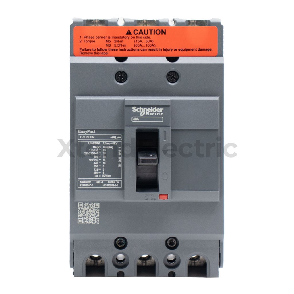 เบรกเกอร์ 40 แอมป์ 3 โพล 15kA EasyPact SCHNEIDER EZC100N3040