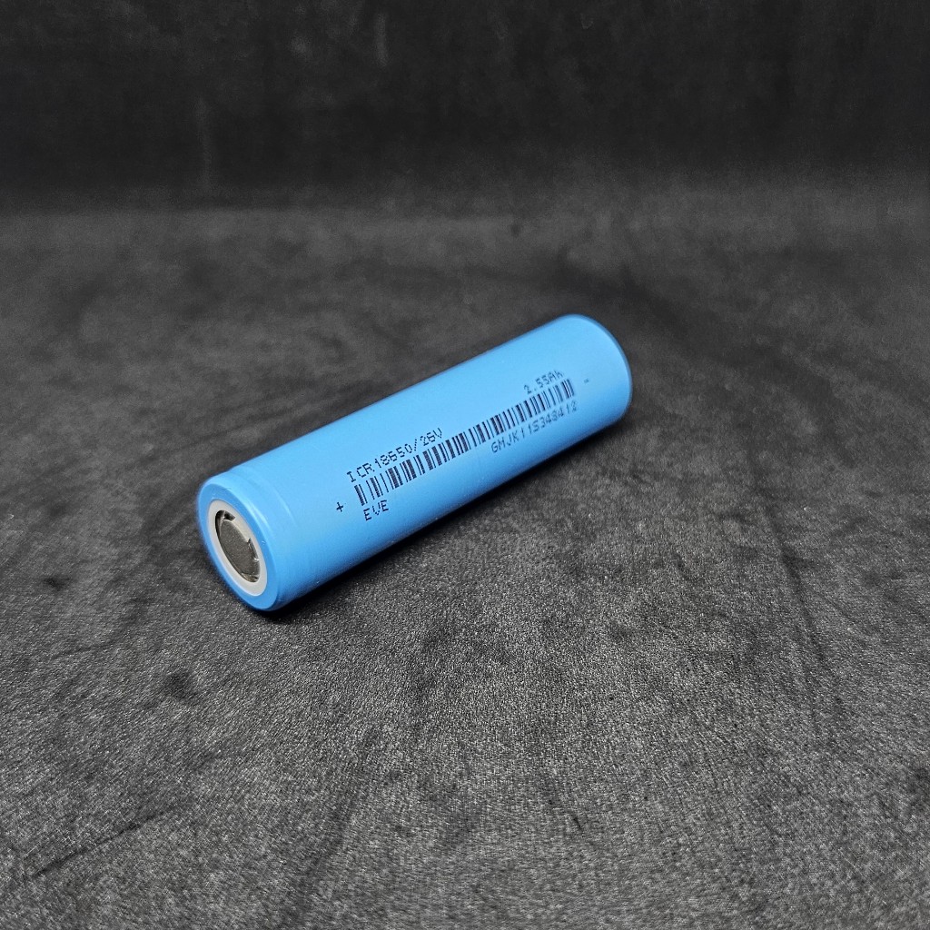 ถ่านชาร์จ ICR18650 Eve รุ่น 26V 5C แรงดัน 3.7V ความจุ 2550 mAh รับประกัน 1 เดือน ราคา 1 ก้อน