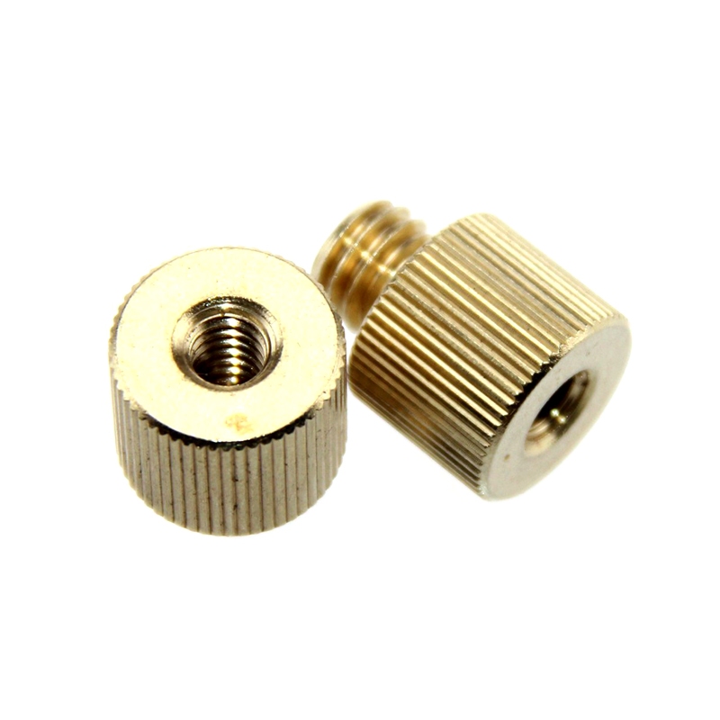 ทองเหลือง 1/4" เปลี่ยน 3/8" ขาตั้งกล้อง อะแดปเตอร์ สกรูทองเหลือง Gold 1/4" to 3/8" Tripod Thread Screw Adapter Brass