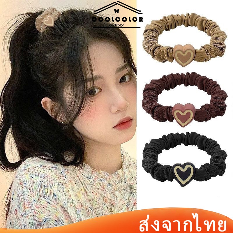 ในไทย💖ยางรัดผมวงกลมลำไส้เล็กความยืดหยุ่นสูงเหมาะกับมัดผมหางม้าผู้หญิงสไตล์เกาหลีราคาส่ง.COD