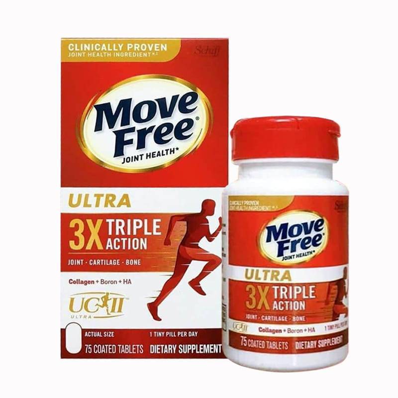 🔥แท้อเมริกา🔥75เม็ดExp:2026🔥Schiff Move Free Ultra Triple Action 75 เม็ด ️มูฟฟรี Movefree