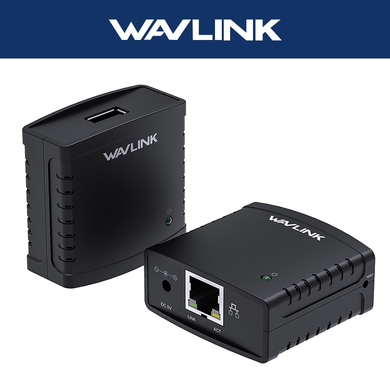 WAVLINK Print Server Wireless Wifi Printer Share Switch เครื่องพิมพ์ USB LPR Printing Protocol 10 / 100Mbps