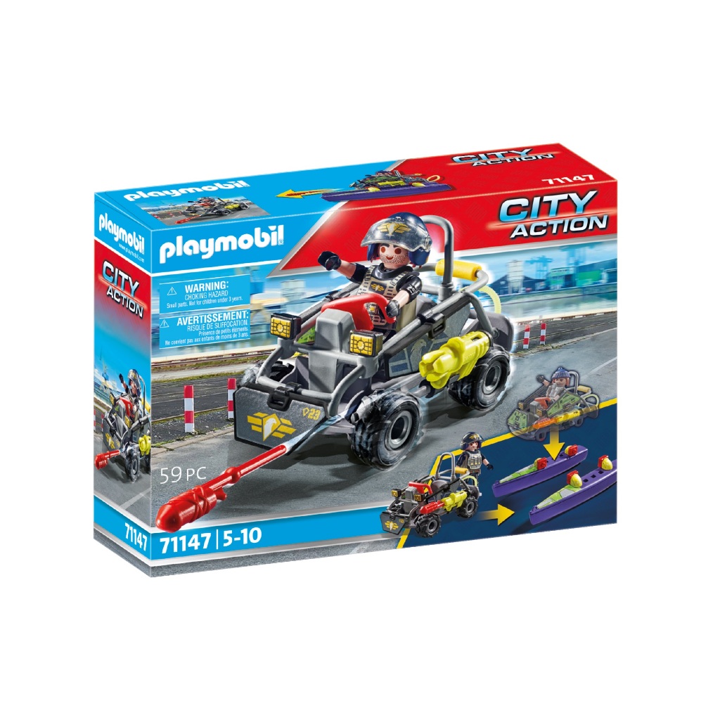 Playmobil 71147 Tactical Unit - Mulit-Terrain Quad ของเล่นบทบาทสมมติ SWAT รถควอด