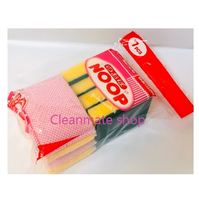 [8 ชิ้น] NOOP ชุดฟองน้ำล้างจาน A215 (แผ่นใยขัดพร้อมฟองน้ำ + ฟองน้ำหุ้มตาข่าย)