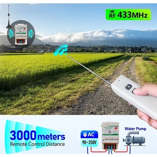 ชุด รีโมท ปั๊มน้ำ พร้อมเสาอากาศภายนอก รีเลย์ 40A สวิตช์รีโมตควบคุมปั๊มน้ำ ระยะไกล remote power switch (7 mode)