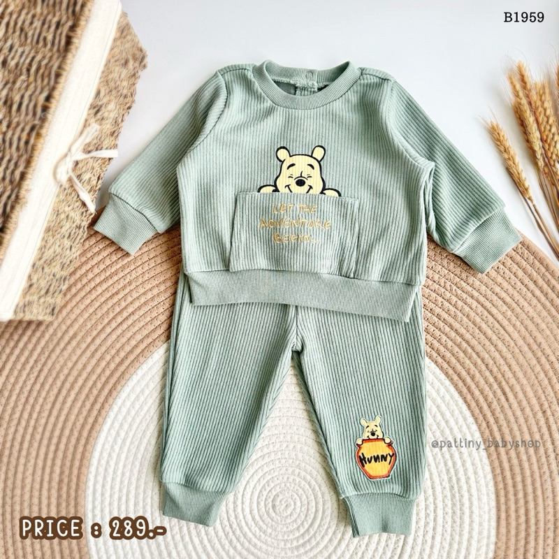 ชุดเด็ก เสื้อผ้าเด็ก set 2 ชิ้นDisney 0-24m (เสื้อแขนยาว+กางเกงขายาว)