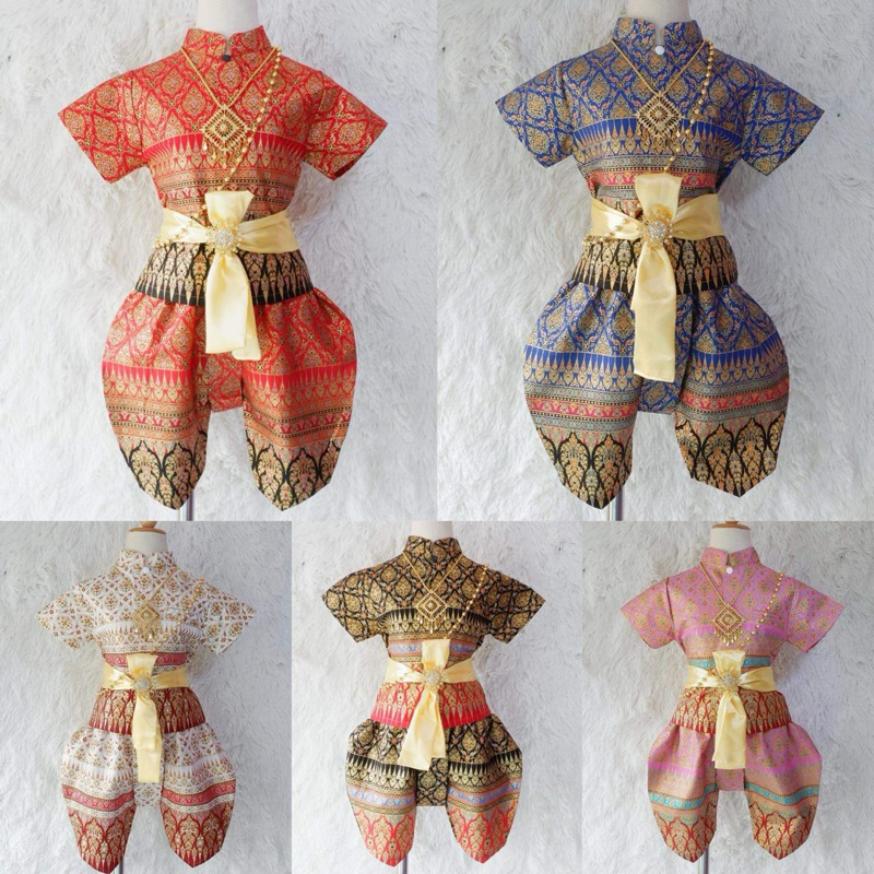 (รหัส SP)ชุดไทยเด็กพี่หมื่นพิมทอง เสื้อ+โจง+สายคาด ไม่รวมเครื่องประดับ