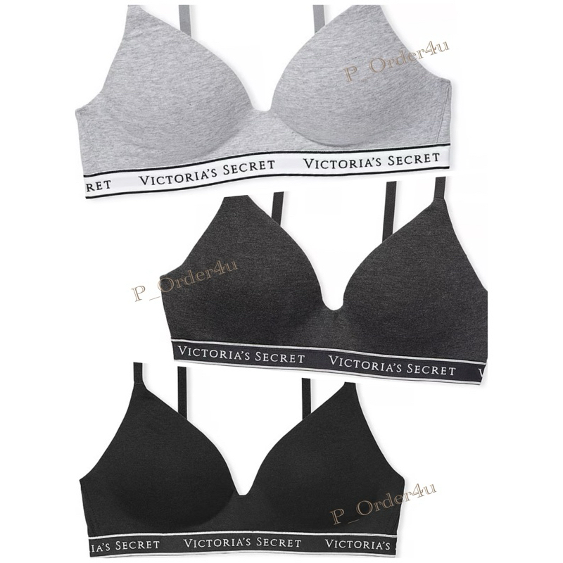 เสื้อใน Victoria’s Secret The T-shirt Wireless Bra ของแท้ สายโลโก้ รุ่นนี้สามารถไขว้สายด้านหลังได้