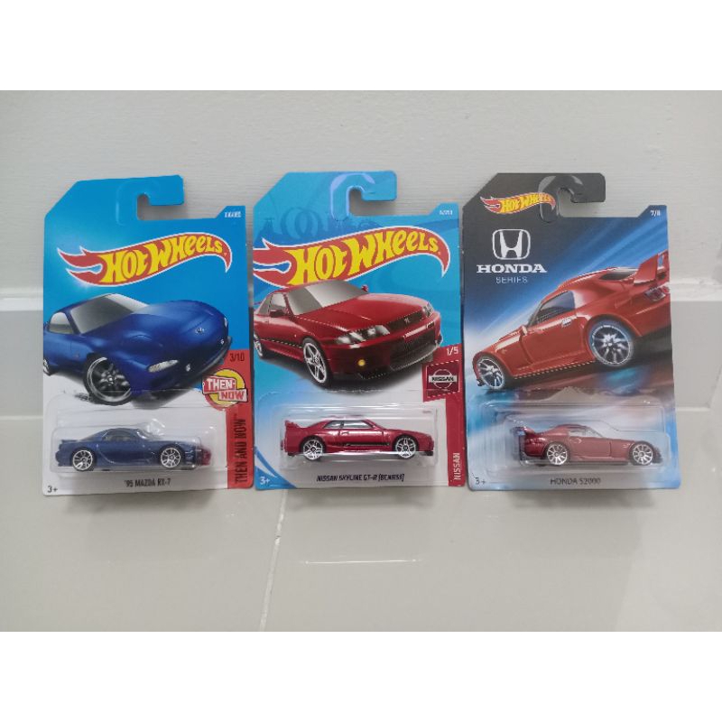 hot wheels 3 คัน Honda s2000/Mazda Rx7/Skyline R32