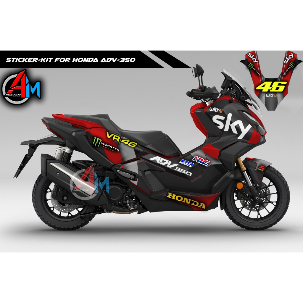 (เลือกสีด้านใน) [เกรด Premium Basic] ชุดสติ๊กเกอร์ Honda ADV350 (TT SKY Racing)