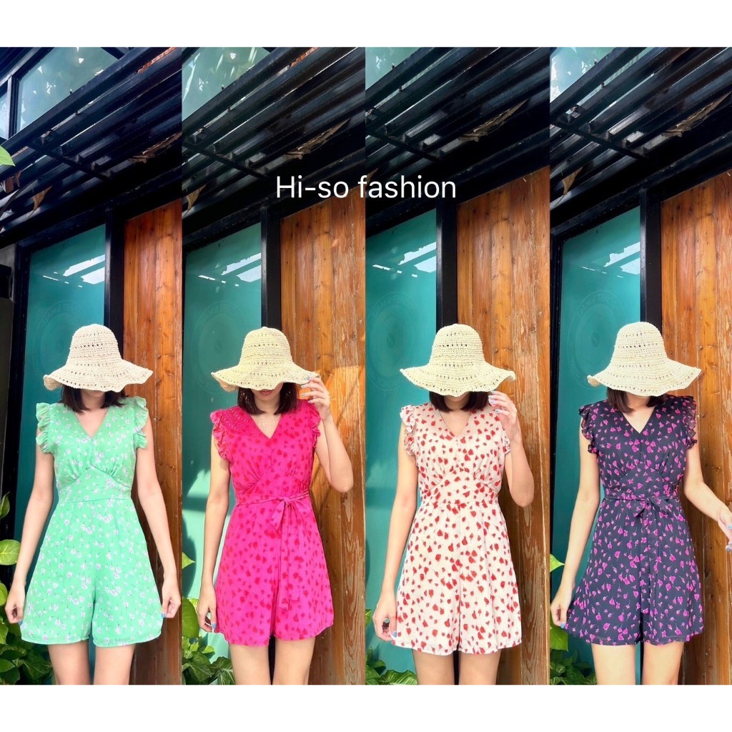 H714-6 จั๊มสูท ผ้าชีฟอง Hi-so fashion