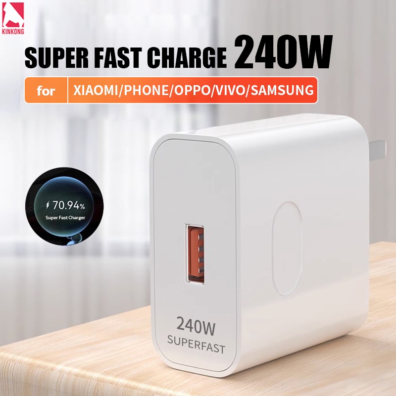 Kinkong หัวชาร์จ typ c หัวชาร์จเร็ว อแดปเตอร์ 120w 240W รองรับชาร์จเร็ว เหมาะสำหรับ:OPPO VIVO iP REALME