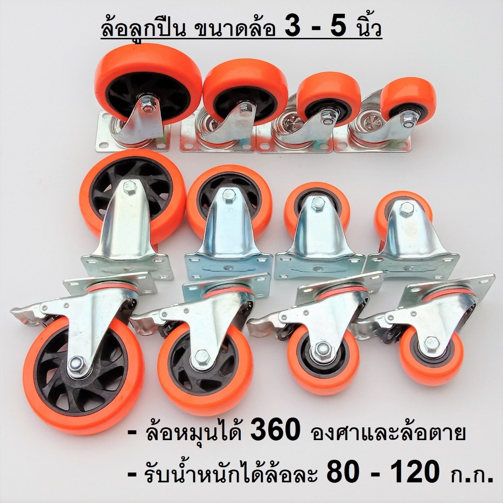 ล้อมีลูกปืน ล้อPVC. ล้อขนาด2.5นิ้ว / ล้อ3นิ้ว / ล้อ4นิ้ว / ล้อ5นิ้ว ราคาต่อ 1 ล้อครับ