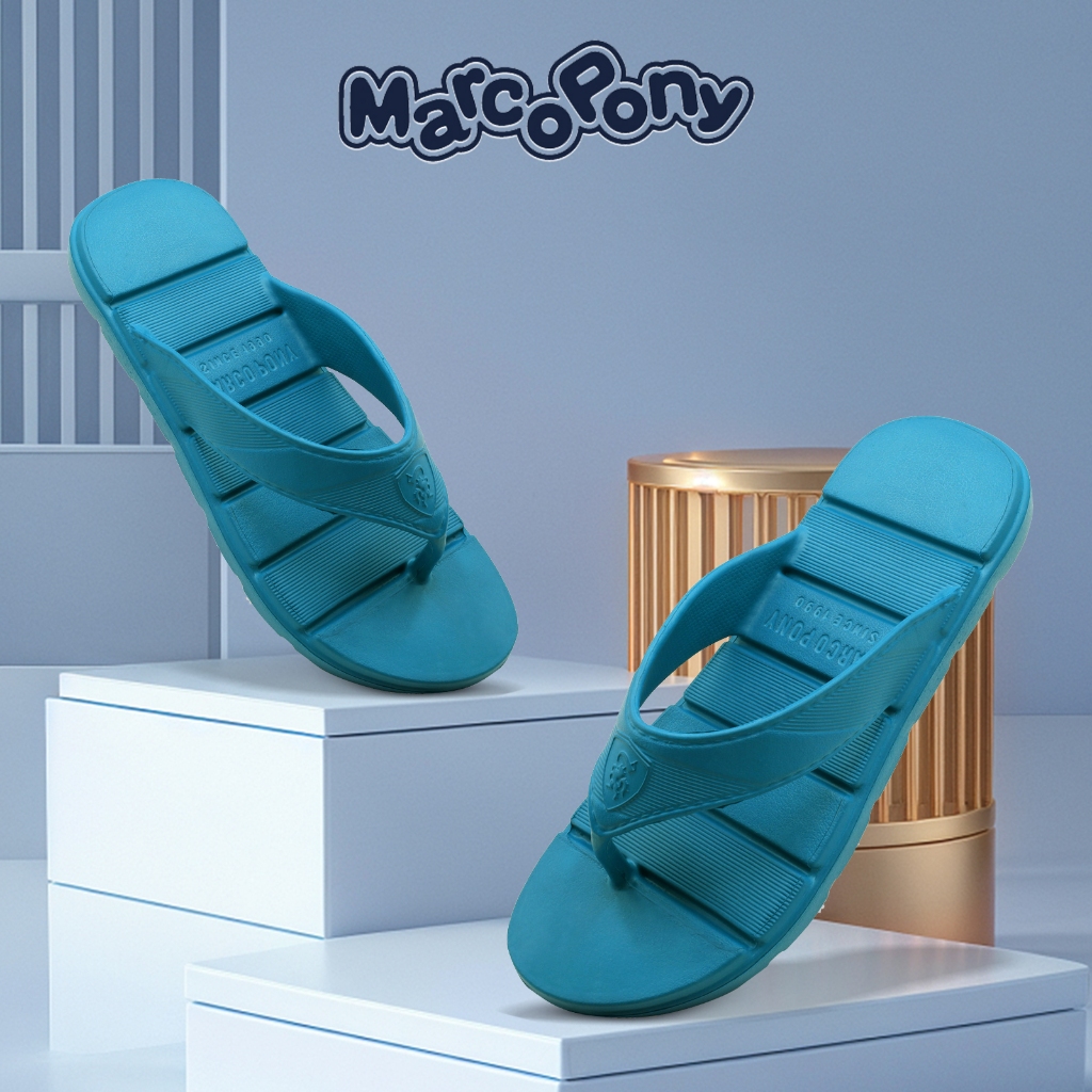 Marco Pony รองเท้าแตะแบบหูหนีบผู้ชายสีดำ รองเท้าแตะกันลื่น แฟชั่น นุ่มเบาสบาย รับน้ำหนักได้ดี MH9006M