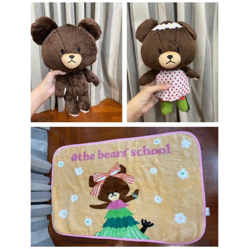 The Bear’s School Jackie Backpack Plush Blanket กระเป๋าเป้เด็ก ผ้าห่ม ตุ๊กตา หมีแจ็กกี้ ขนนุ่ม งานลิขสิทธิ์ แท้ 24/03/24