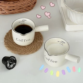 สําหรับชงกาแฟเอสเปรสโซ่ 90ml แก้วตวง ทนความร้อนสูง ขนาดเล็ก ถ้วยตวงกาแฟ ถ้วยนม แก้วช็อตกาแฟเอสเปรสโซ่ KKHOME