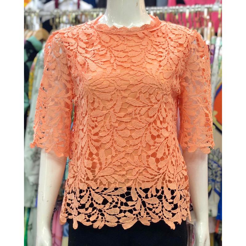 เสื้อลูกไม้ผ้านิ่มใส่สบายมีซับในทั้งตัวจร้า