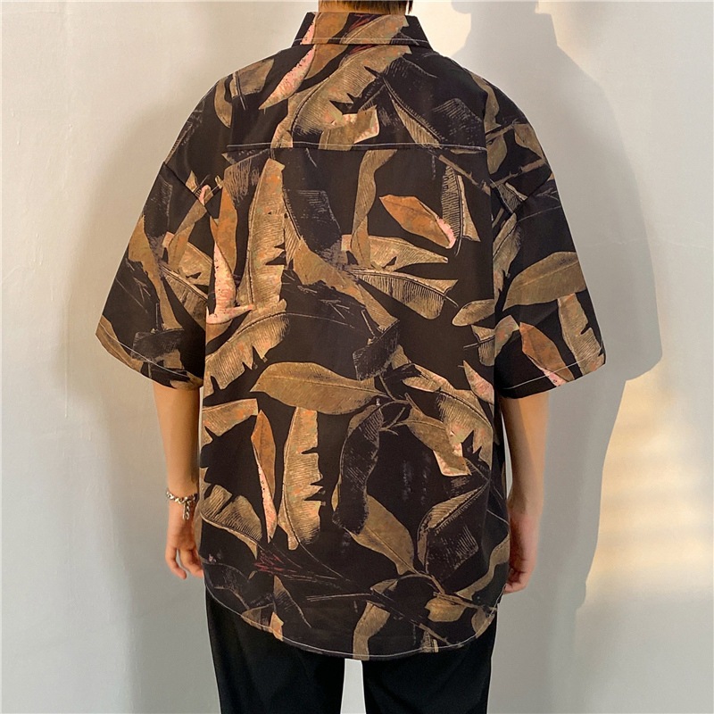 ใหม่ CTA1101 💎ส่งจากไทย💎 M-2XL เสื้อเชิ้ตผู้ชายแฟชั่นดอกไม้ ลายวินเทจฮาวายแขนสั้น ใส่เที่ยวทะเลเท่ๆ