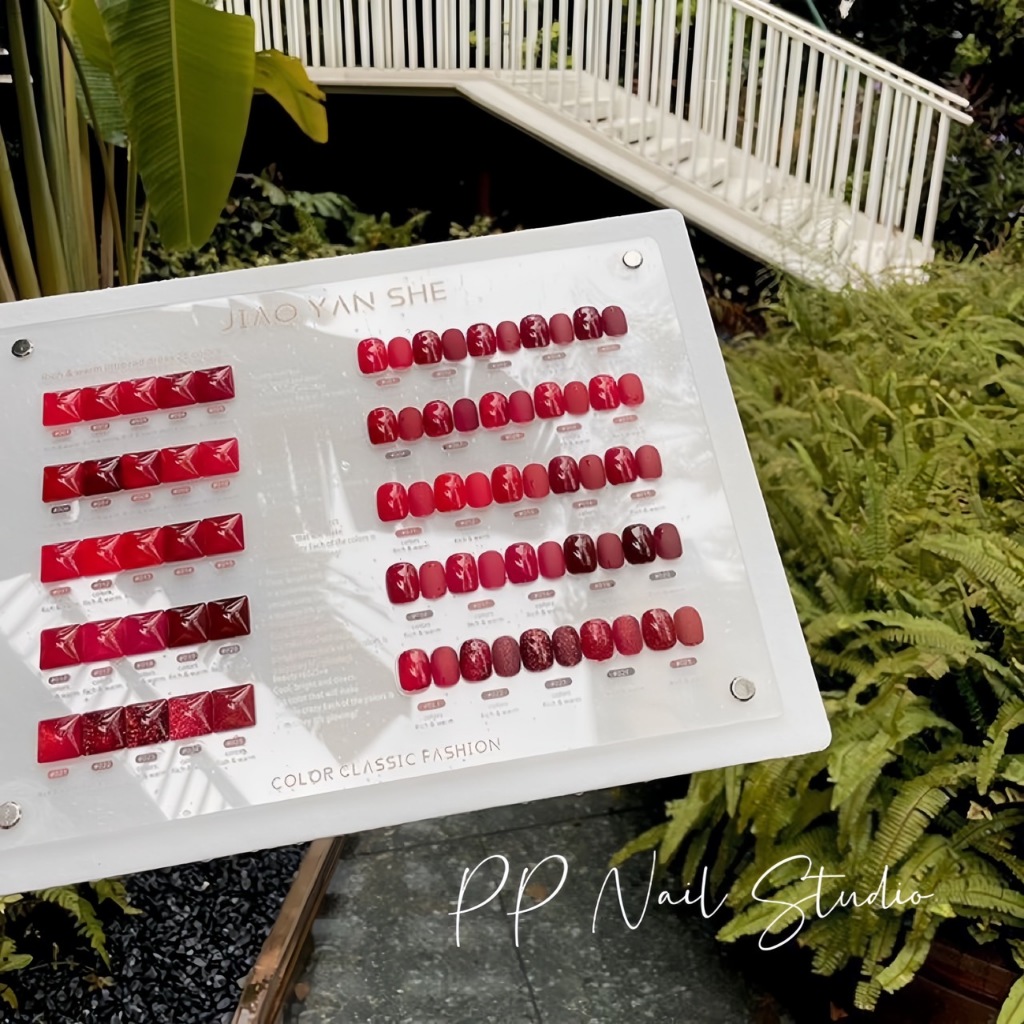 (แบบแยกขวด) Jiao yan she Red color 25 สี โทนสีแดง สีเจล เล็บเจล