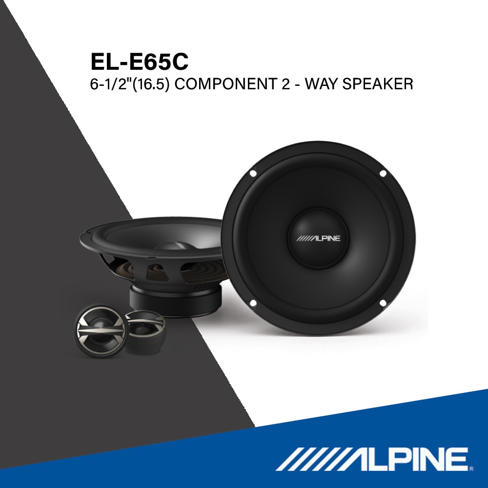Alpine ลำโพง EL-E65C (SU00410A01) รุ่น EL-series ขนาด 6.5 นิ้ว COMPONENT 2 - WAY SPEAKER เสียงดีทรงพ