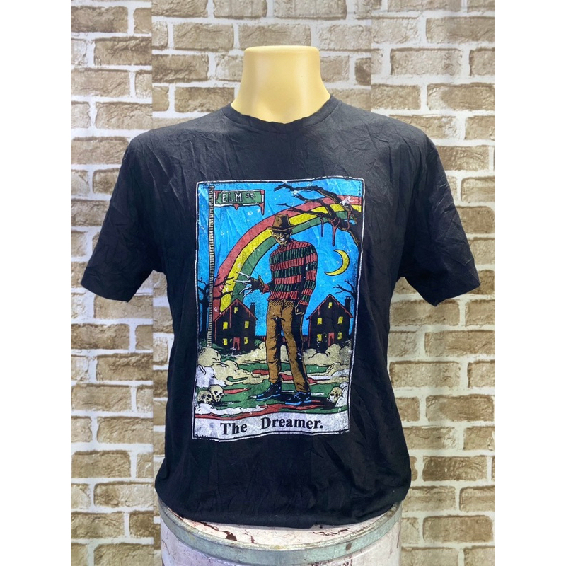 เสื้อวินเทจ Freddy Krueger The Dream Tarot Card Graphic Shirt Sz L