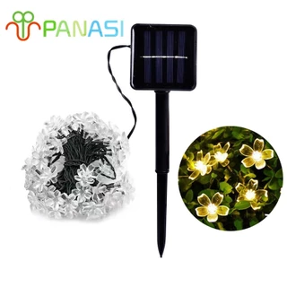 Panasi ไฟดอกซากุระ 100Led พลังงานแสงอาทิตย์ กันน้ํา 10เมตร สําหรับตกแต่งสวน คริสต์มาส ไฟนางฟ้ากันน้ำ โคมไฟสวน คริสตัลบอล
