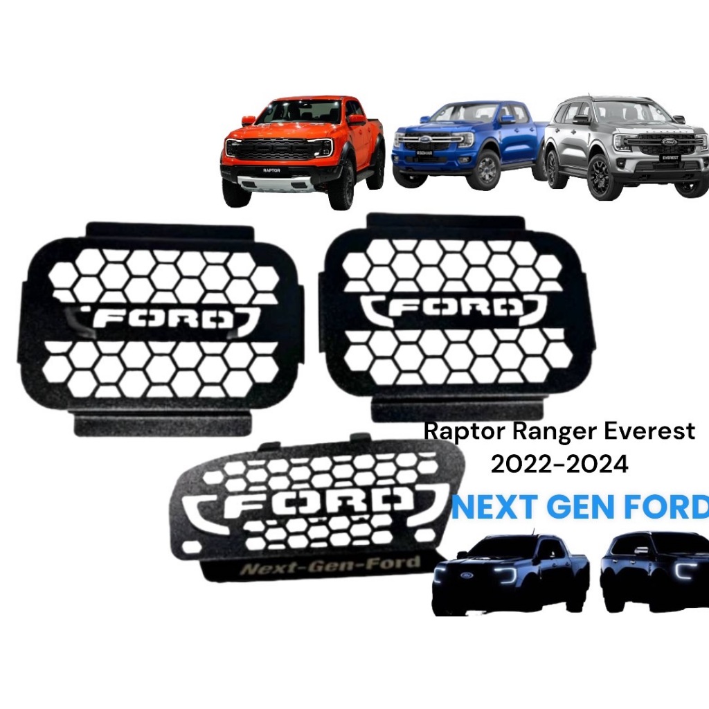 แผ่นปิดกันหนู Ford Next Gen ทำสีดำ 3 ชิ้น/ Everest Ranger Raptor