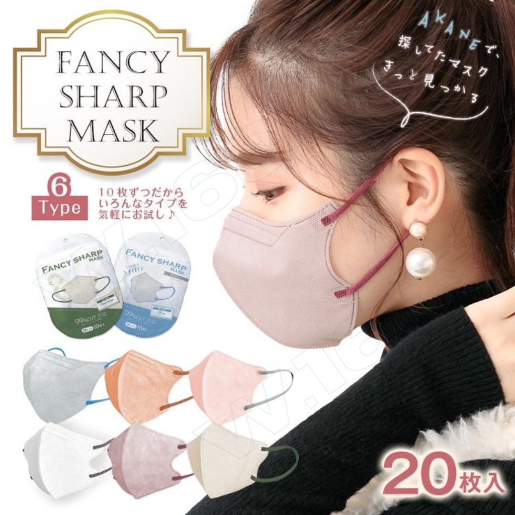 FANCY SHARP MASK Bi Color มี4รุ่น มีโครงลวดและไม่มีโครงลวด หน้ากากอนามัยญี่ปุ่น 3D MASK Manpo Mask