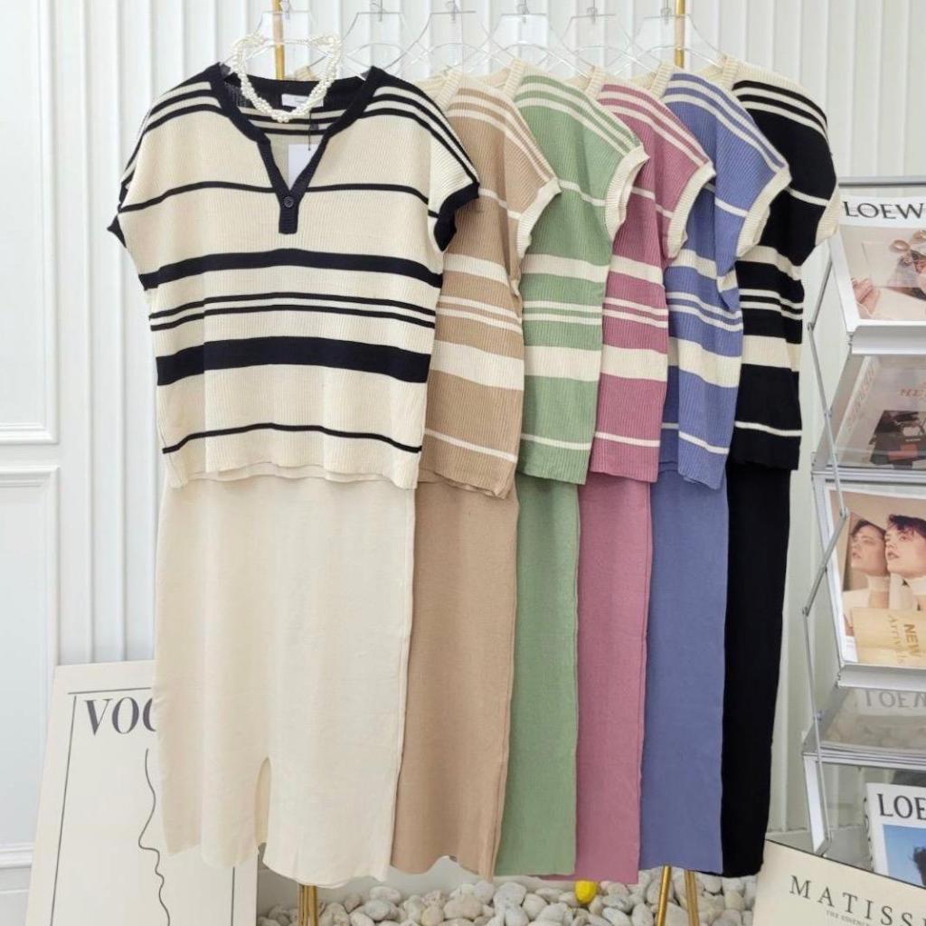 ชุดเซ็ตเสื้อใบเฟริน+กระโปรงยาว293
