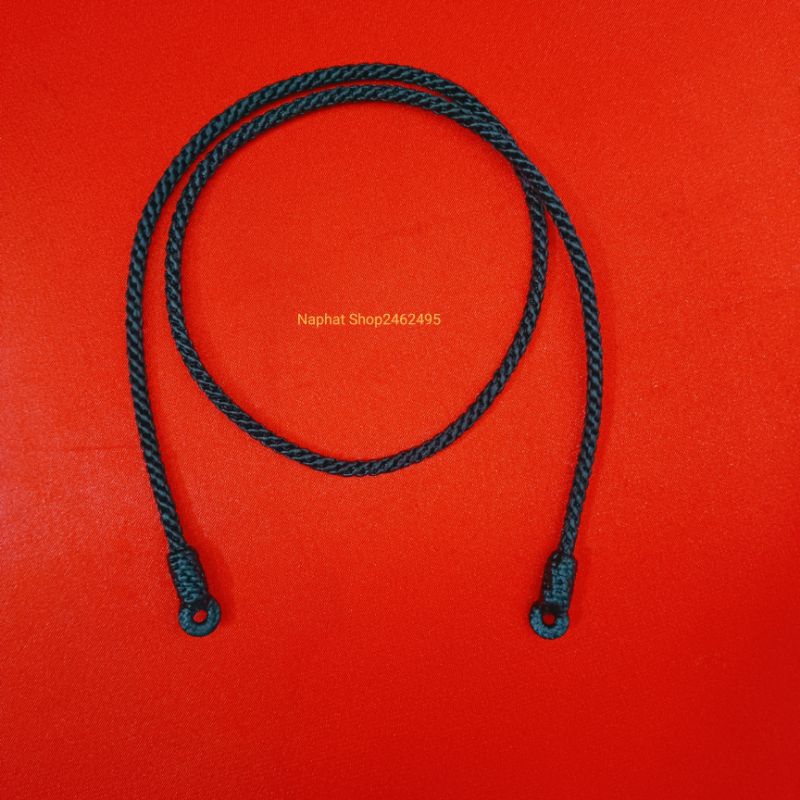 สร้อยคอเชือกเทียน(สีดำ)(เส้นขนาด 4มิล)ไว้สำหรับห้อยตะกรุด ราคานี้เฉพาะงานสร้อยเชือกเทียน("ไม่รวม")หลอดตะกรุด งานแฮนเมด