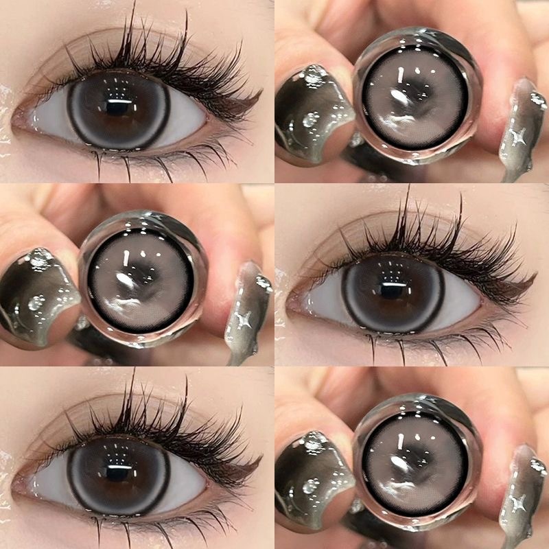 【ซื้อ2คู่แถมยาหยอดตา】Midroo🍭คอนแทคเลนส์สี Black คอนแทคเลนส์บิ๊กอายคอนแทก 1คู่🌷14.2mm รูปที่ 3