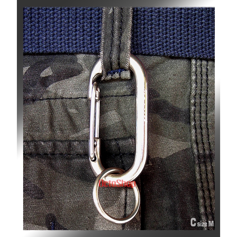 พวงกุญแจ CARABINERS สแตนเลสแท้ สแน็ปลิงค์ คาราบิเนอร์ พวงกุญแจรถยนต์ มอเตอร์ไซค์ กระเป๋ากางเกงยีนส์ ขนาด C-m 2.5" (#44)