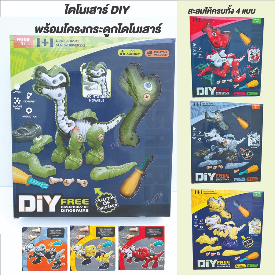 ชุดไดโนเสาร์ DIY กล่องใหญ่ มาพร้อมชิ้นส่วนประกอบโครงกระดูกไดโนเสาร์และอวัยวะภายใน งานสวย วัสดุอย่างดี