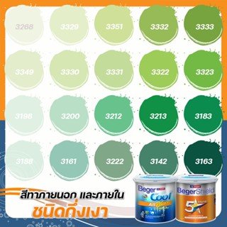 Beger สีเขียวตอง ไฟว์สตาร์+คูลออลพลัส ขนาด 3L กึ่งเงา สีทาบ้…
