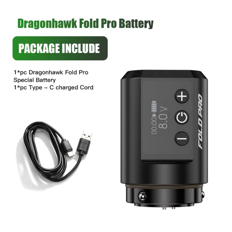 ผ่อนชำระได้ เครื่องสักDRAGONHAWK-รุ่นFOLDPRO-เครื่องสักไร้สายปรับสโตรกได้7จังหวะ-เครื่องแท้มีประกัน-ร้านในไทย