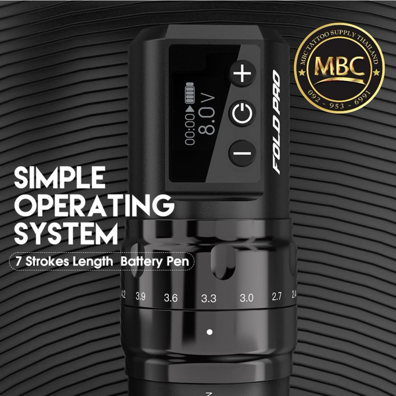 🔴ผ่อนชำระได้🔥เครื่องสักDRAGONHAWK-รุ่นFOLDPRO-เครื่องสักไร้สายปรับสโตรกได้7จังหวะ-เครื่องแท้มีประกัน-ร้านในไทย - รูปที่ 7